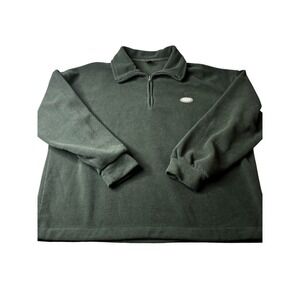 Dazy Mens Forest Green Quarter Zip Fleece Pullover Logo Size Medium READ